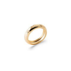 Bague "demi-tube" Zircons - plaqué Or