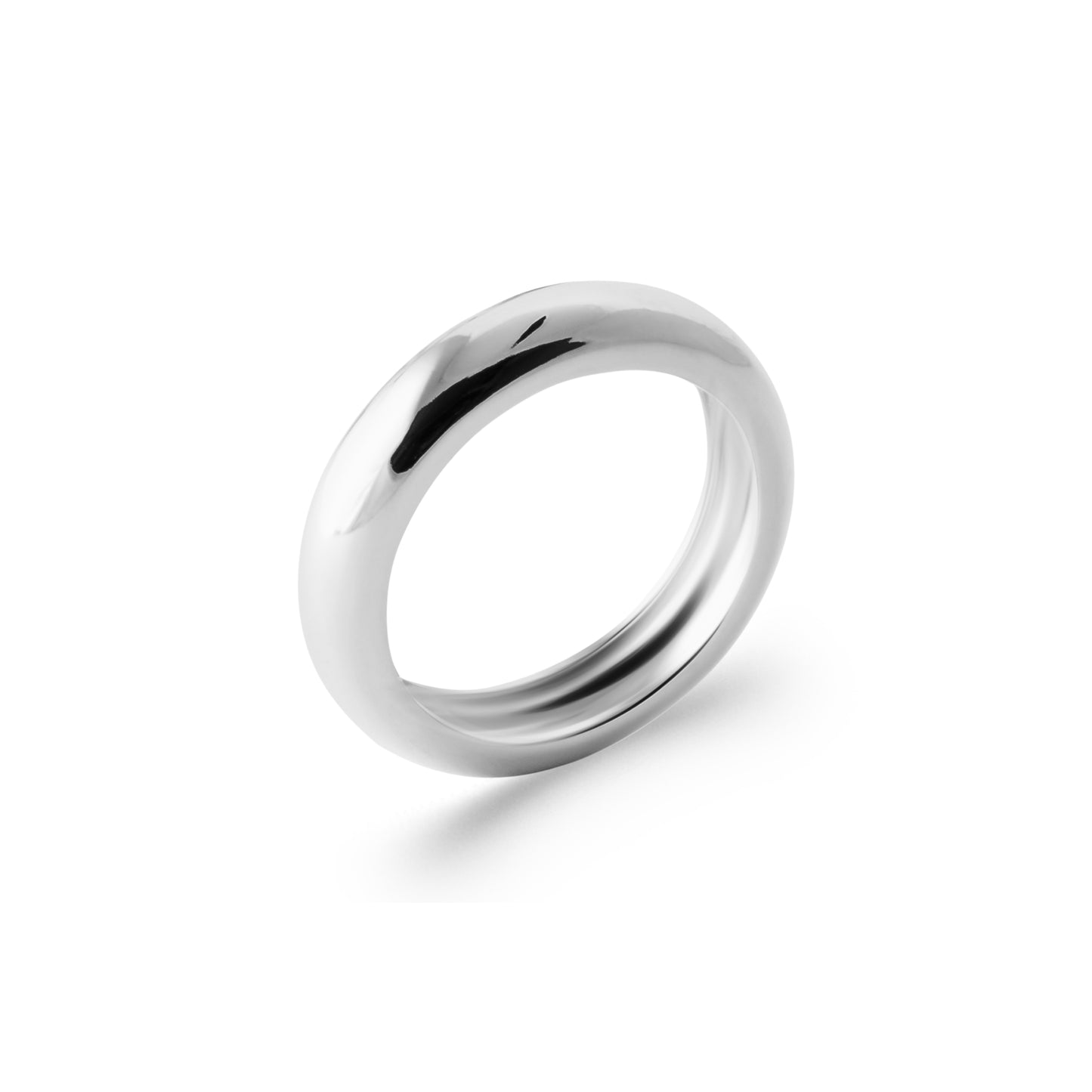 Bague "demi-tube" Argent