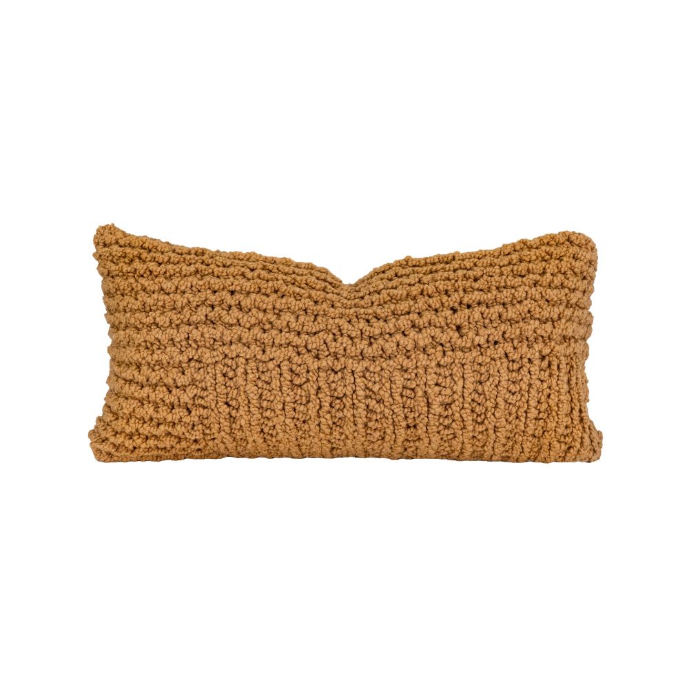 Coussin tricot en laine "Crispy"- Honey