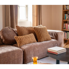 Coussin tricot en laine "Crispy"- Honey