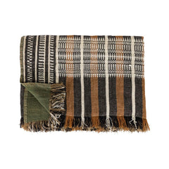 Plaid rayures & jacquard "Malo" - Ecorce