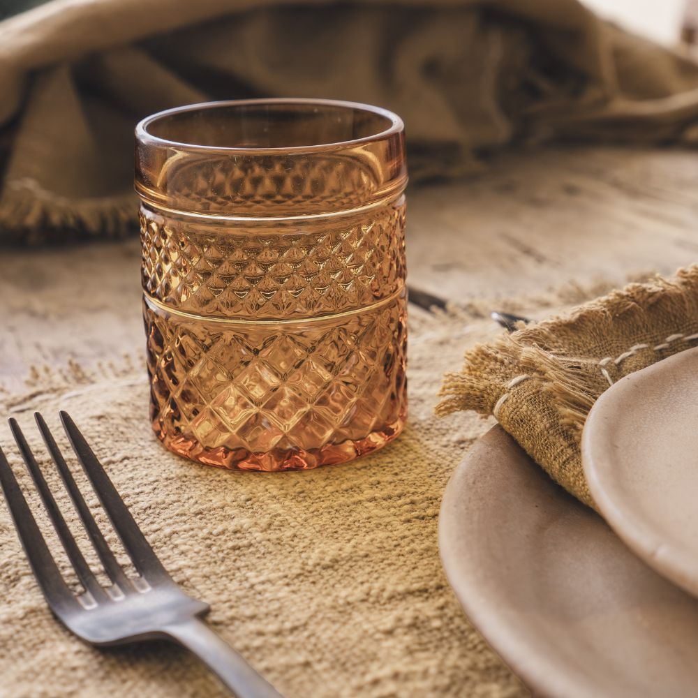 Nappe carrée coton flammé "Matrijana1" - Granola