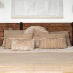 Coussin rond "Vadim" fourrure - Vanille