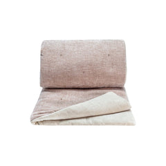 Édredon "Zelia" velours chenille bi-face - Poudre/Nude