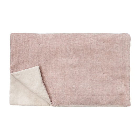 Édredon "Zelia" velours chenille bi-face - Poudre/Nude