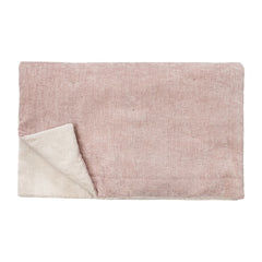 Édredon "Zelia" velours chenille bi-face - Poudre/Nude