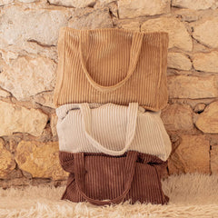 Grand cabas "Volt" velours - Sand