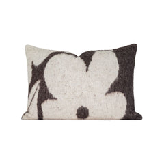 Coussin en laine à motifs fleuris "Mimo" - Cacao