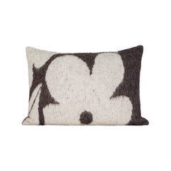 Coussin en laine à motifs fleuris "Mimo" - Cacao
