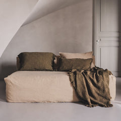 Coussin "Fado" coton alvéolé - Bronze