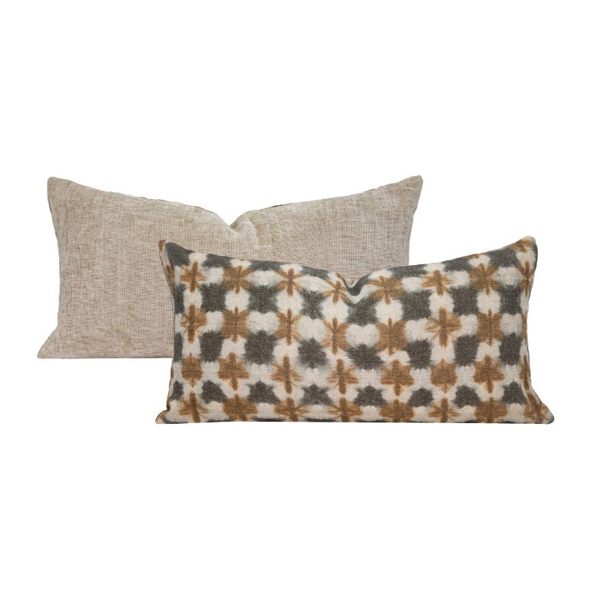 Coussin lin & velours bi-face "Zia Rimbaud"