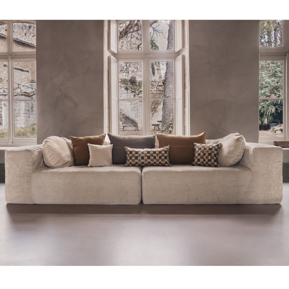 Coussin lin & velours "Zia Rimbaud"