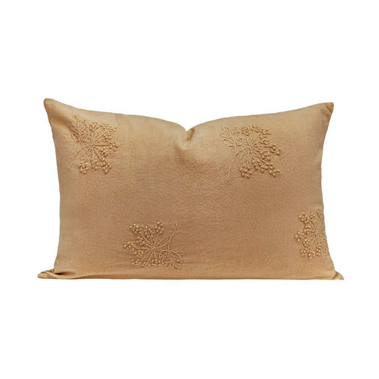 Coussin brodé "Domingo" coton flammé  - Brown