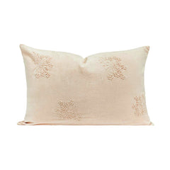 Coussin brodé "Domingo" coton flammé  - Naturel