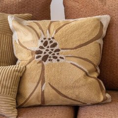 Coussin brodé "Taari" - Yellow