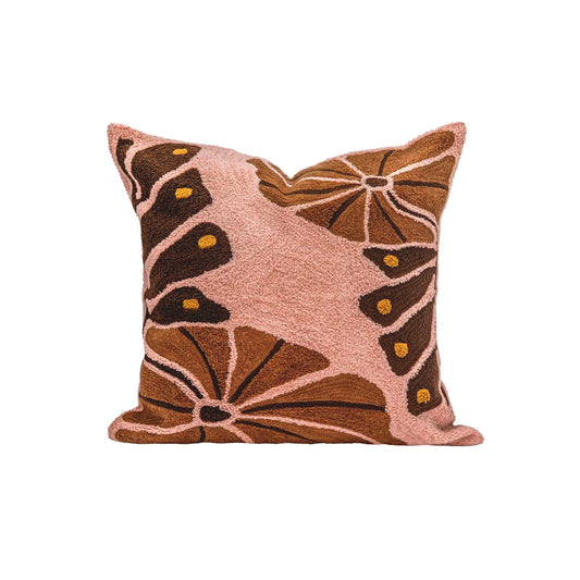 Coussin brodé "Taari" - Pink