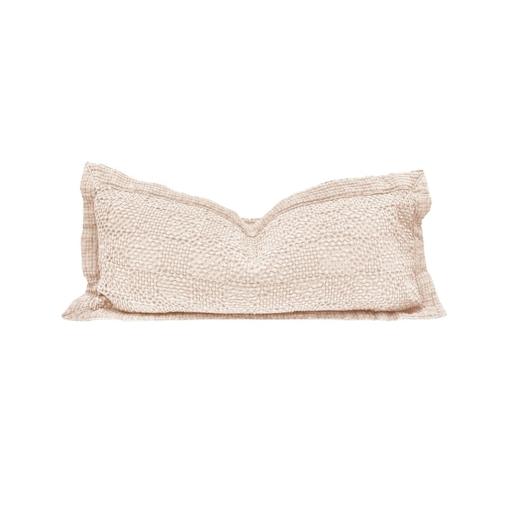 Coussin "Fado" coton alvéolé - Nude
