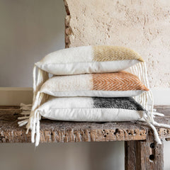 Coussin "Van Snow" laine - Bronze