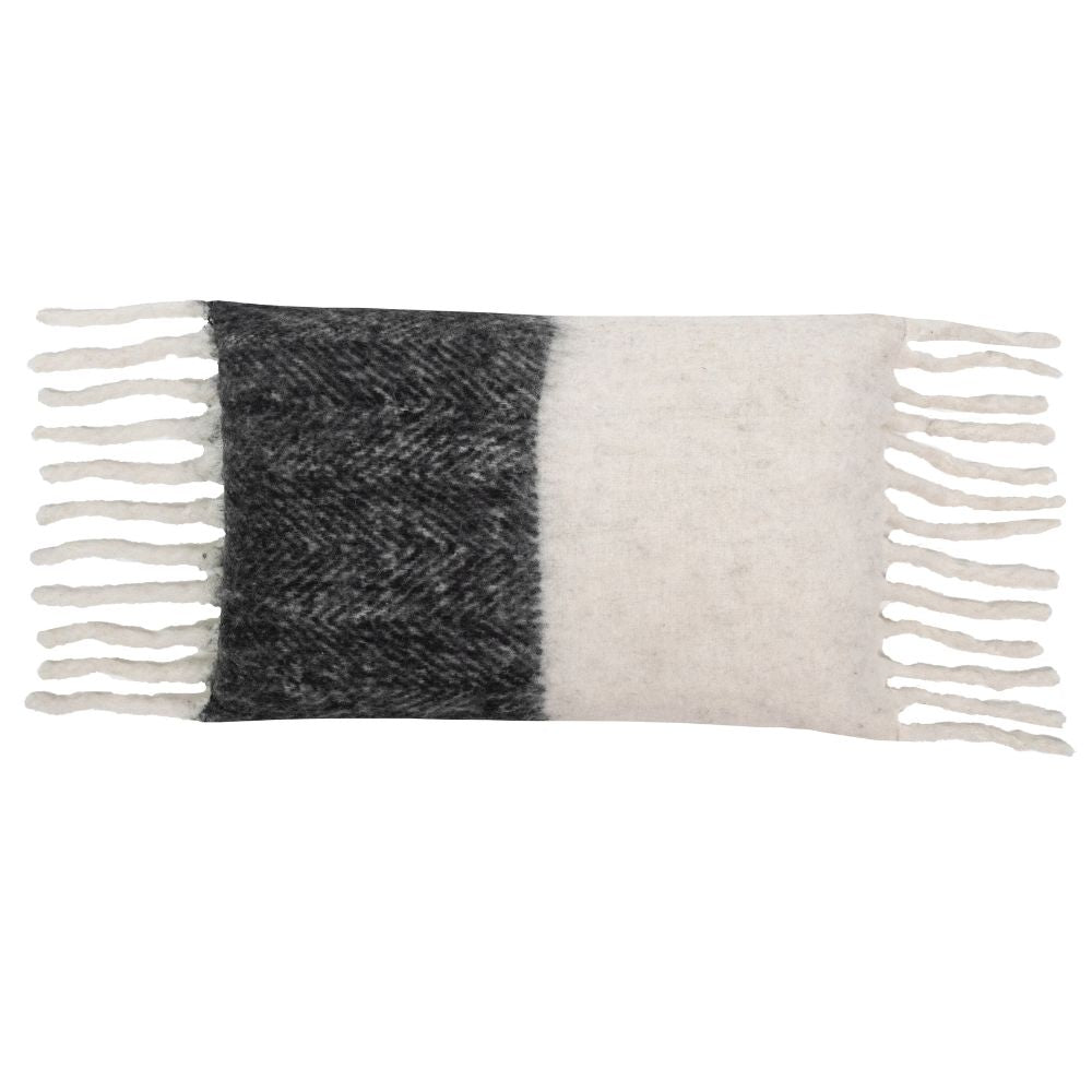 Coussin "Van Snow" laine - Noir