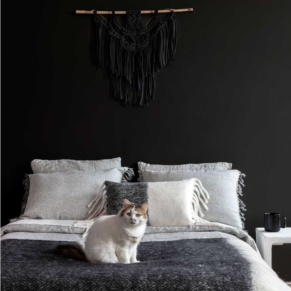 Plaid en laine bicolore "Vicky Snow"