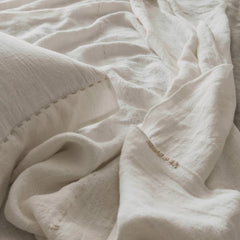 Coussin "Comics" lin brodé - Snowy