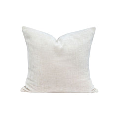 Coussin velours chenille bi-face "Zack" - Poudre/Amande