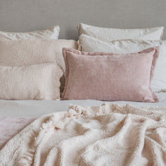 Coussin "Fado" coton alvéolé - Nude