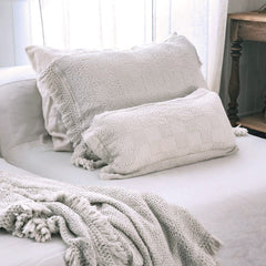 Coussin "Farmer" coton alvéolé - Plume