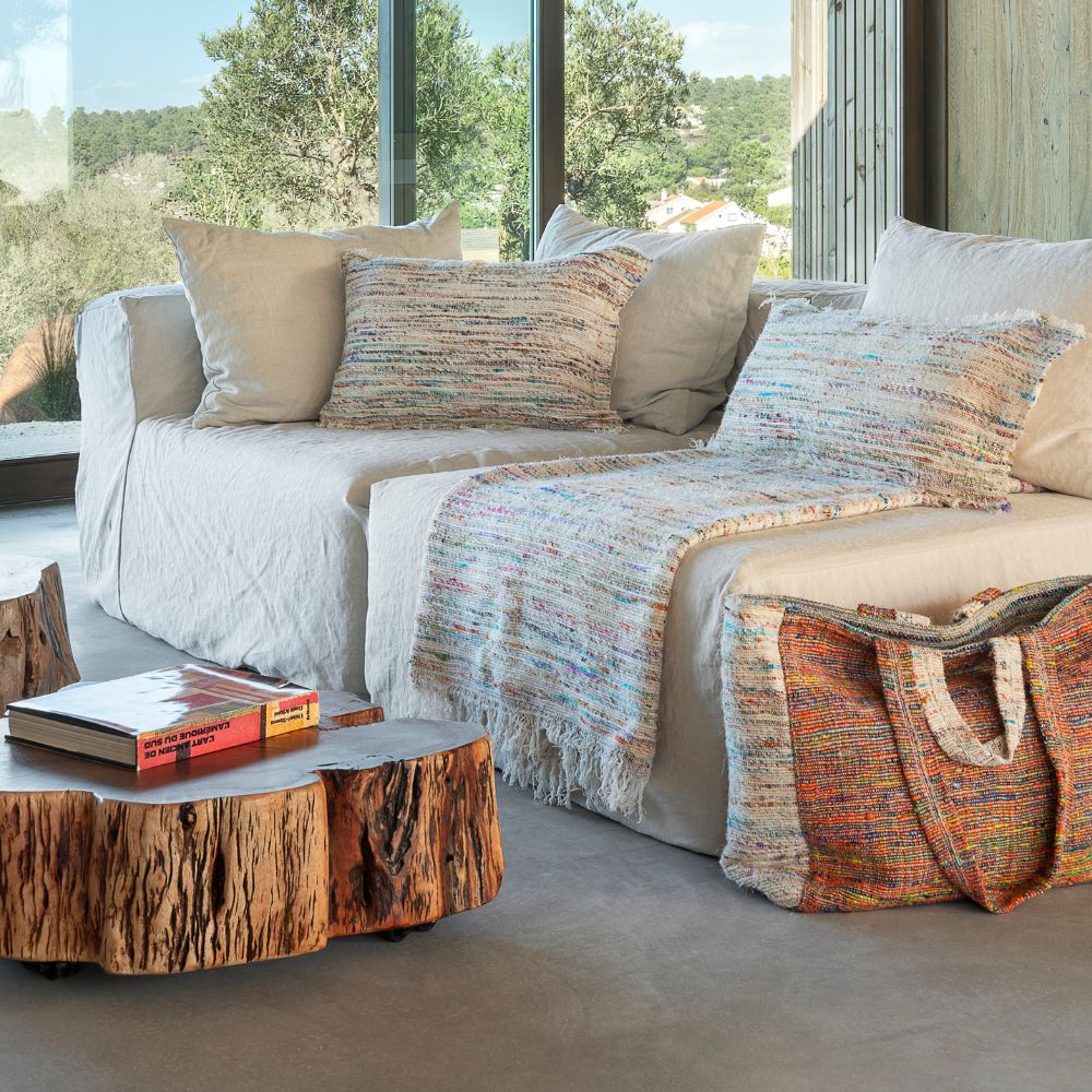 Coussin tissage manuel "Togo" - Coconut