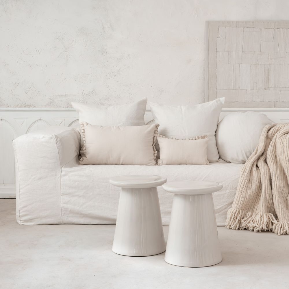 Coussin coton & lin "Iceberg" - Swan