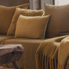 Coussin en laine chiné "Clovis" - Miel chiné