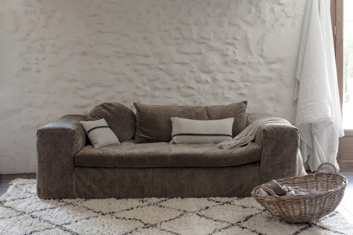 Coussin lin & laine "Umi" - Naturel