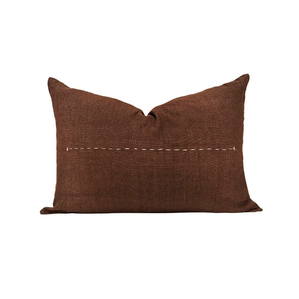 Coussin "Copper" lin brodé - Bison