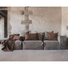 Coussin "Copper" lin brodé - Bison