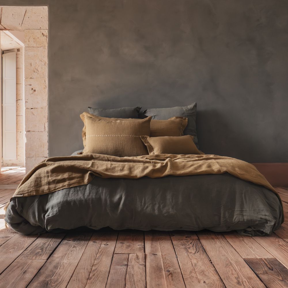 Coussin "Crush" lin brodé - Alezan