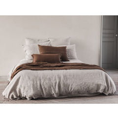 Coussin "Copper" lin brodé - Bison