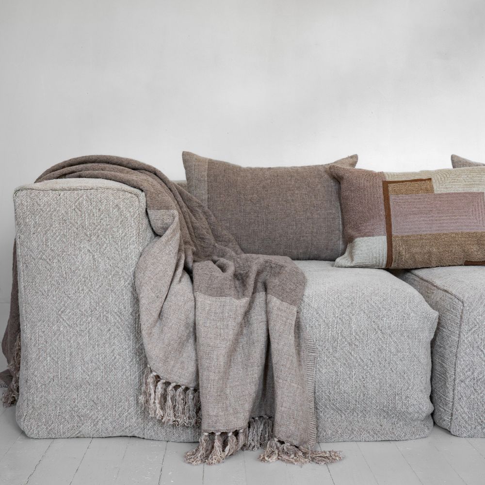 Coussin en laine & coton "Paolina" - Marmotte