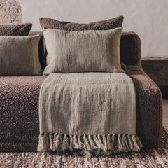 Coussin en laine & coton "Paolina" - Marmotte