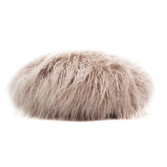 Coussin rond "Vadim" fourrure - Vanille