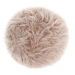 Coussin rond "Vadim" fourrure - Vanille