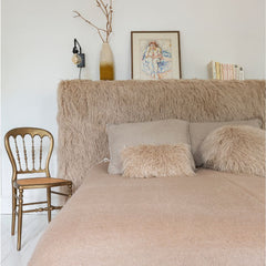 Coussin rond "Vadim" fourrure - Vanille
