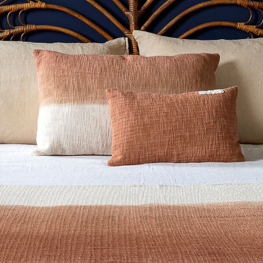 Coussin "Talc" tie & dye - Biscuit