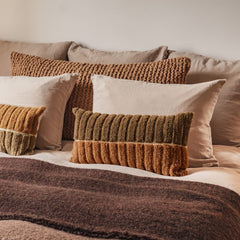 Coussin tufté "Tokyo"- Brownie