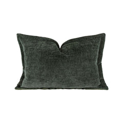 Coussin velours chenille bi-face "Zorro" - Laurier