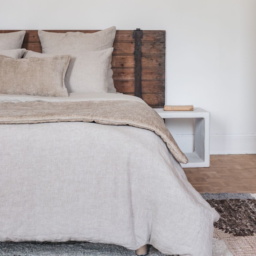 Édredon "Zeli" velours chenille - Amande