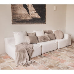 Coussin rond "Vison" "- Stone