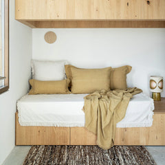 Coussin "Cross" lin - Honey