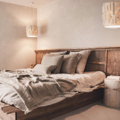 Coussin "Comics" lin brodé - Sable