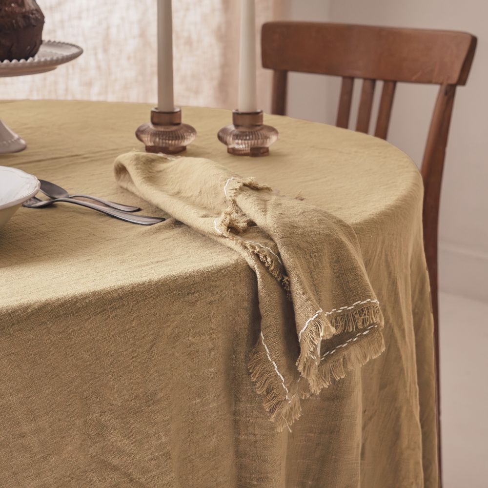 Nappe carrée coton flammé "Matrijana1" - Granola