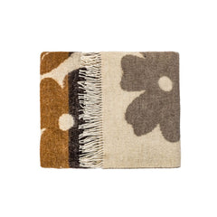 Plaid en laine à motifs fleuris "Madonne" - Cacao